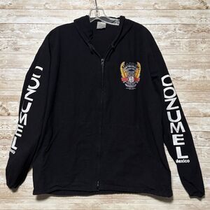 VTG Harley-Davidson Unisex XL American Legend Cozumel Mexico Zip Graphic Hoodie